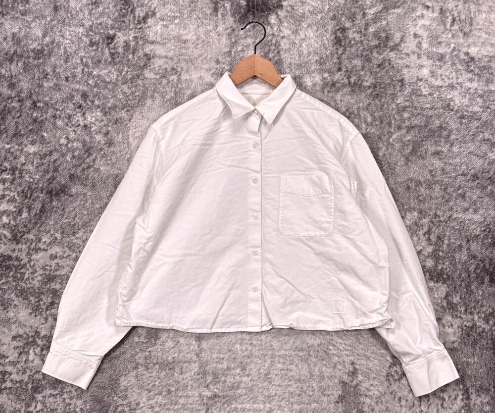 JW Anderson x Uniqlo Shirt Large Womens White Boxy Crop Oxford Button Down